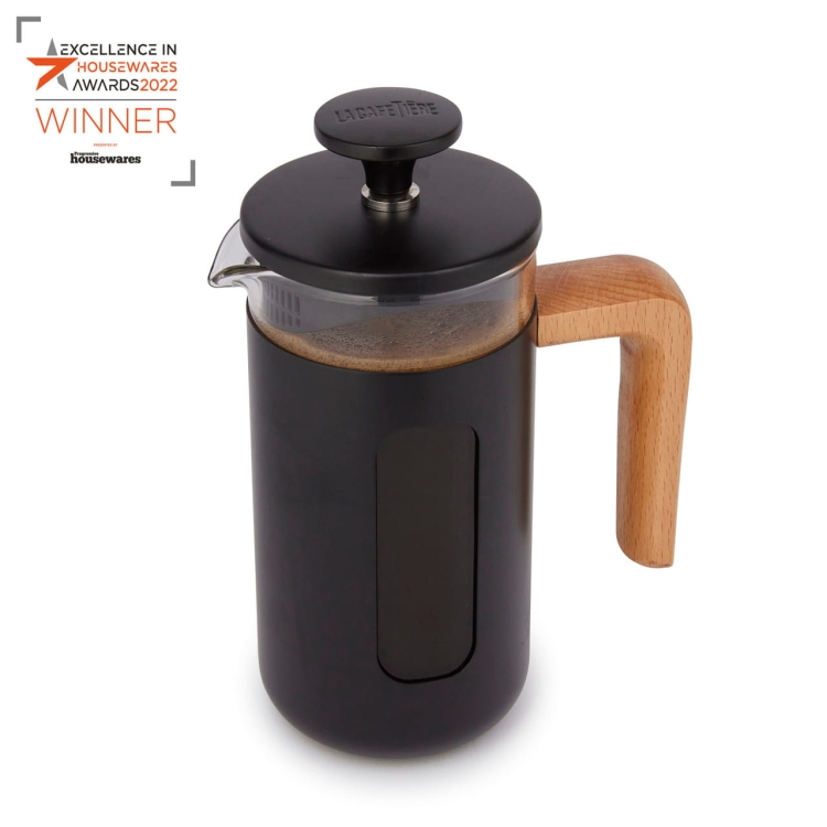 Kawiarka French Press La Cafetière Pisa 0.35L – czarny mat z drewnianym uchwytem