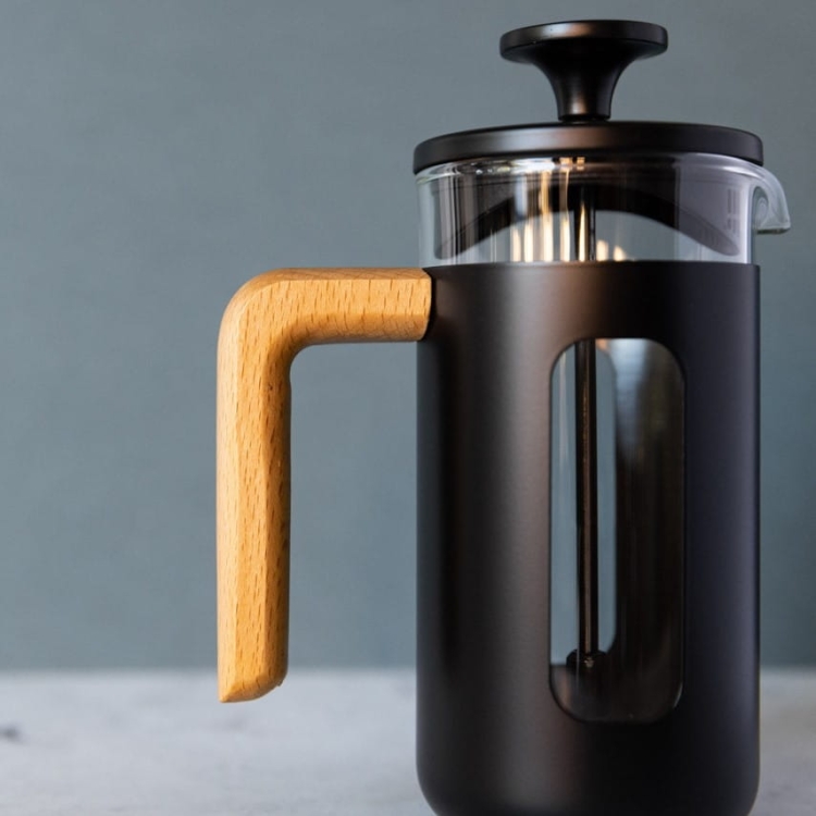 Kawiarka French Press La Cafetière Pisa 0.35L – czarny mat z drewnianym uchwytem