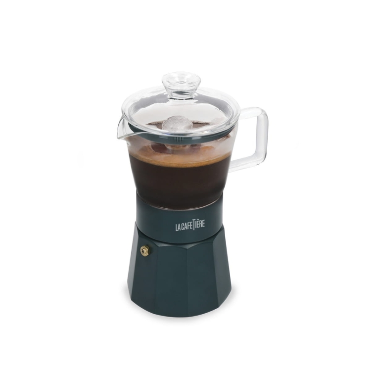Uniwersalna kawiarka włoska, szkło VERONA zielona 6 tz / La Cafetiere LCSTES6CGLGRN