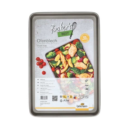 Blacha do pieczenia 39 x 27 cm, warzyw, mięsa, ciastek. Stal węglowa z powłoką nieprzywierającą. Birkmann