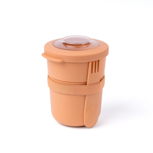 Pojemnik na jogurt 2 w 1 ze sztućcem pomarańczowy Amuse A-000482