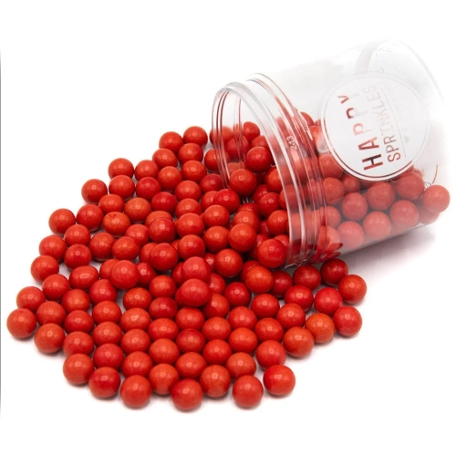 Posypka czekoladowe kuleczki czerwone Happy Sprinkles Red Choco M 90g