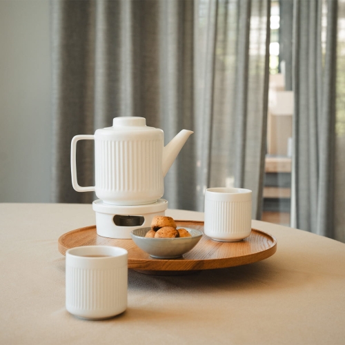 Porcelanowe kubki do herbaty Skagen 300ml - 2 sztuki - białe Bredemeijer 147053