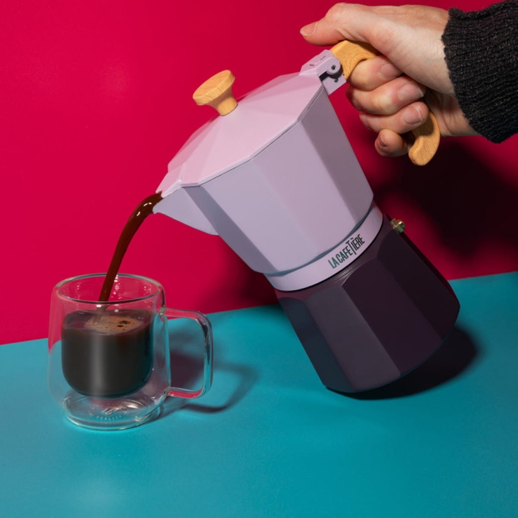 Tradycyjna kawiarka aluminiowaVenice 6 Cup - Purple La Cafetière LCVEN6CP2TPUR