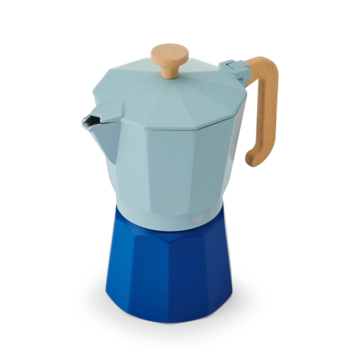 tradycyjna włoska kawiarka aluminium, Venice 6 Cup - Sky Blue La Cafetière LCVEN6CP2TSKY
