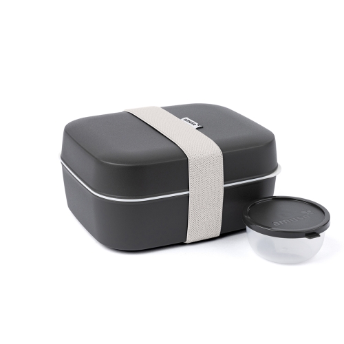 Lunchbox 3 w 1 na kanapki i przekąski do szkoły Charcoal / Amuse