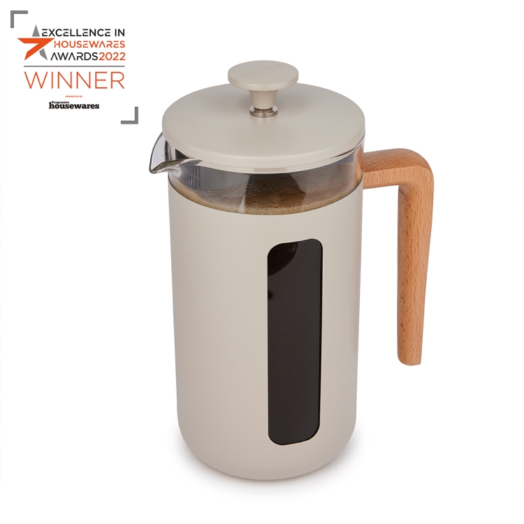 French press z miarką i zapasowym sitkiem do tłoka - kolor latte - kolekcja PISA - pojemność 1litr - marka La Cafetiere