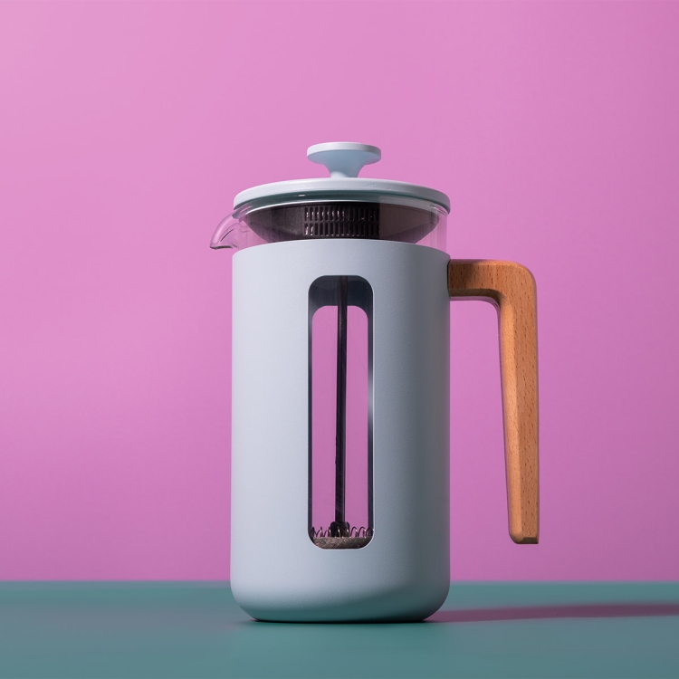 Zaparzacz French press z miarką i zapasowym sitkiem do tłoka - kolor sky blue  - kolekcja PISA - pojemność 1litr - marka La Cafetiere