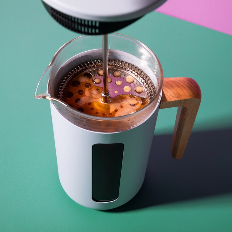 Kawiarka French press z miarką i zapasowym sitkiem do tłoka - kolor sky blue  - kolekcja PISA - pojemność 1litr - marka La Cafetiere