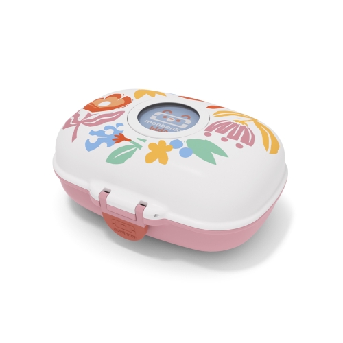 Lunchbox Monbento MB Gram 0,6 l – pojemnik na lunch dla dzieci, kolor biało-różowy