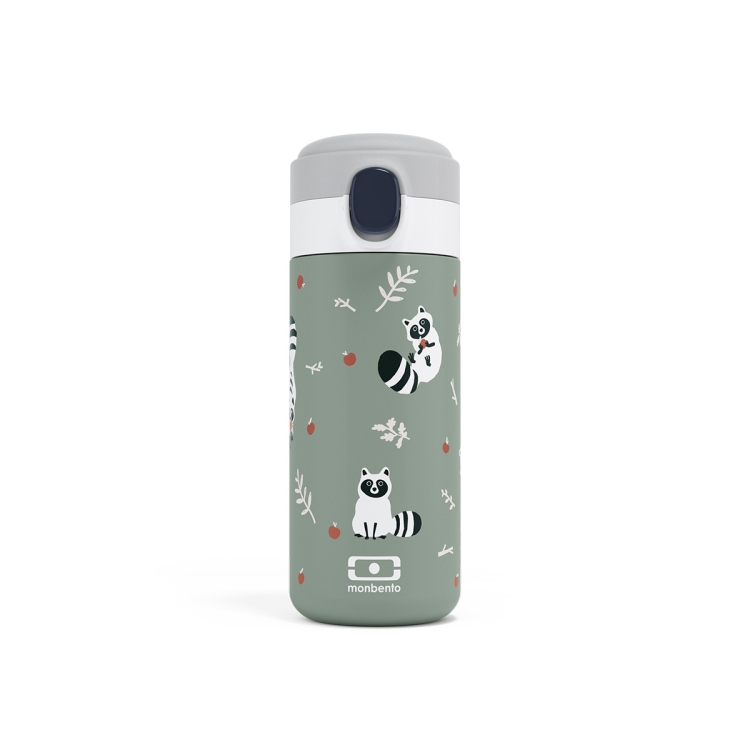 Monbento MB Pop Raccoon Green – kubek termiczny dla dzieci 360 ml ze stali nierdzewnej