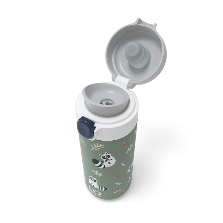Kubek Monbento MB Pop Raccoon Green – blokada pokrywki i szczelne zamknięcie