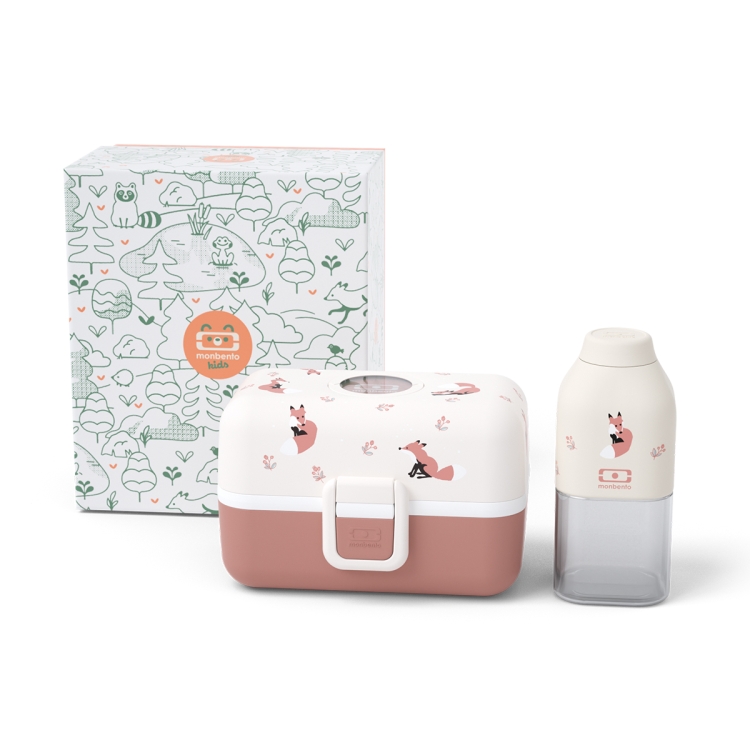 Monbento zestaw prezentowy Gift Box dla dzieci - MB Trésor + MB Positive S - Fox