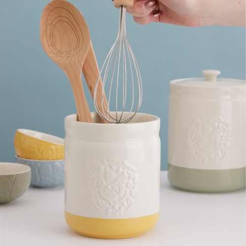 Pojemnik ceramiczny Mason Cash HOME TO ROOST na przybory kuchenne – stylowy organizer z kamionki na łyżki, łopatki, trzepaczki i inne akcesoria