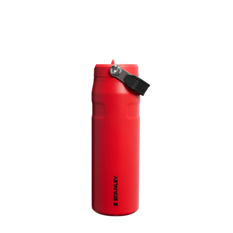 Stanley butelka stalowa na wodę IceFlow™ Flip Straw 0.71L Chili Black - czerwone
