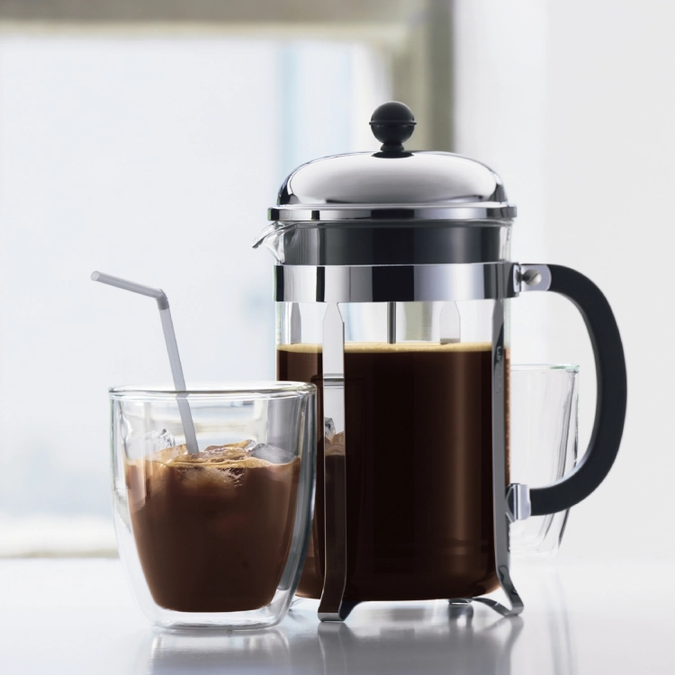 french press- wykonany z odpornego na wysoką temperaturę szkła borokrzemowego