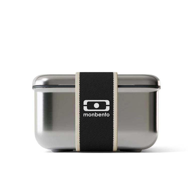 lunchbox monbento ze stali nierdzewnej, z czarną gumką