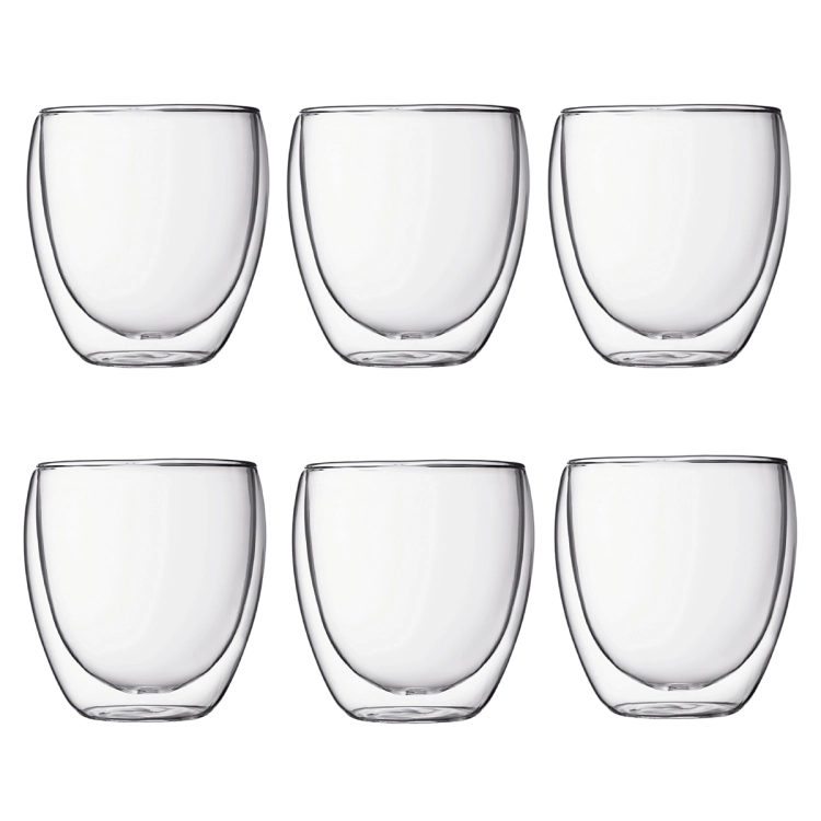 Bodum szklanki z podwójną ścianką 6 szt. Pavina 0.25 l Transparent