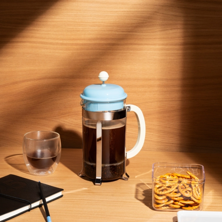 Bodum zaparzacz do kawy tłokowy french press Caffettiera 1L Light Blue 1918-760-761