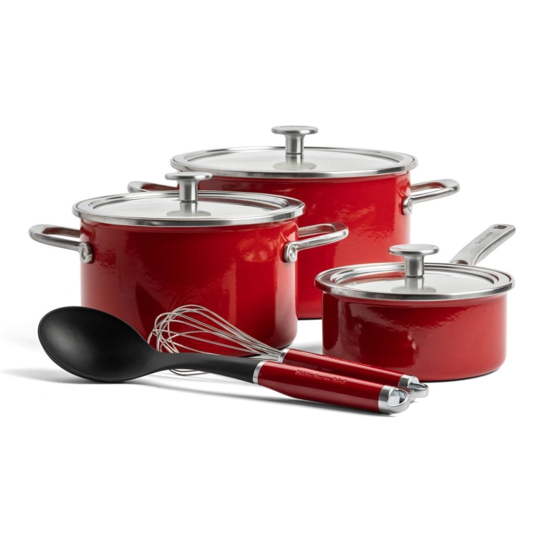 Zestaw garnków emaliowanych  8-cz KitchenAid