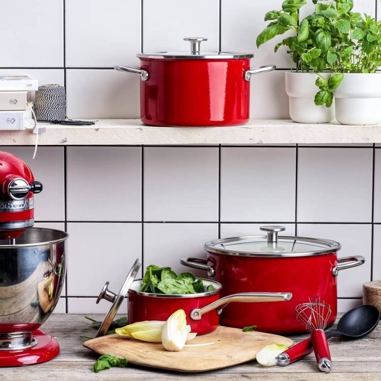 KitchenAid zestaw garnków – indukcja, piekarnik, zmywarka, Made in Germany